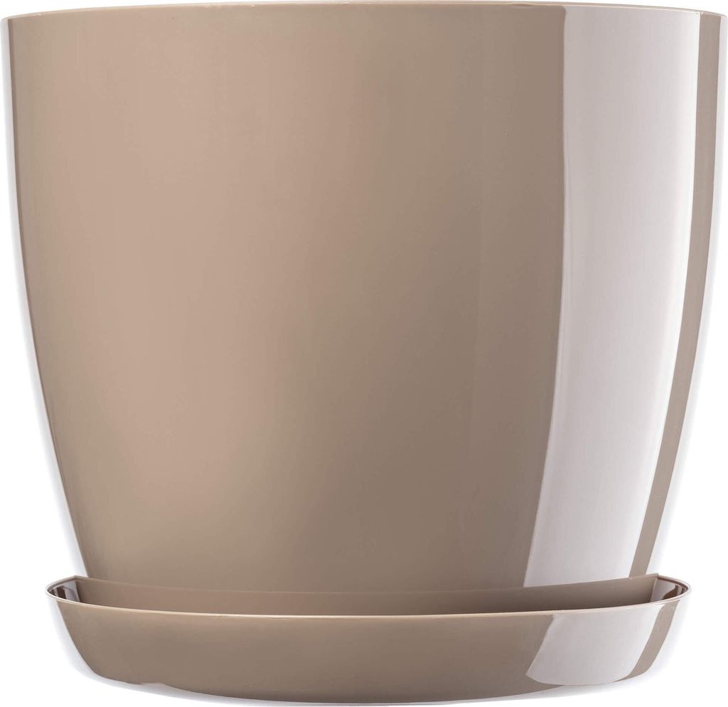 KADAX Blumentopf "Turi", Pflanzkübel mit Untersetzer, 18cm, beige