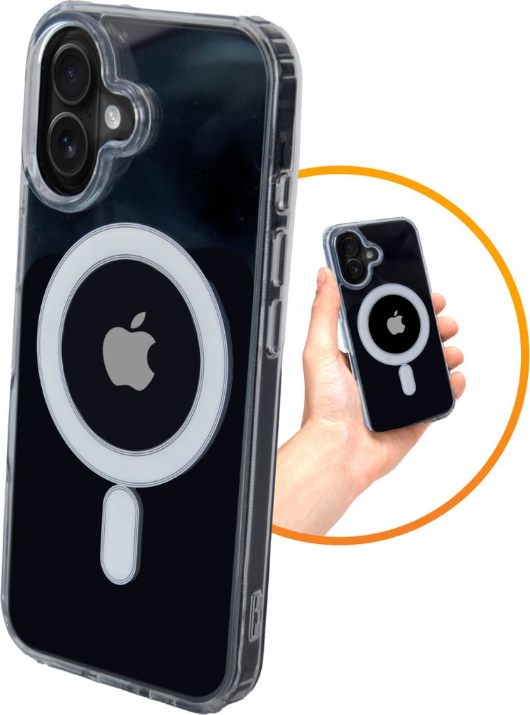 R2B iPhone hülle magsafe - iPhone 16 - Vollständiger Kameraschutz Stoßfest Kratzfest Transluzente Rückseite Magnetisch Handyhülle