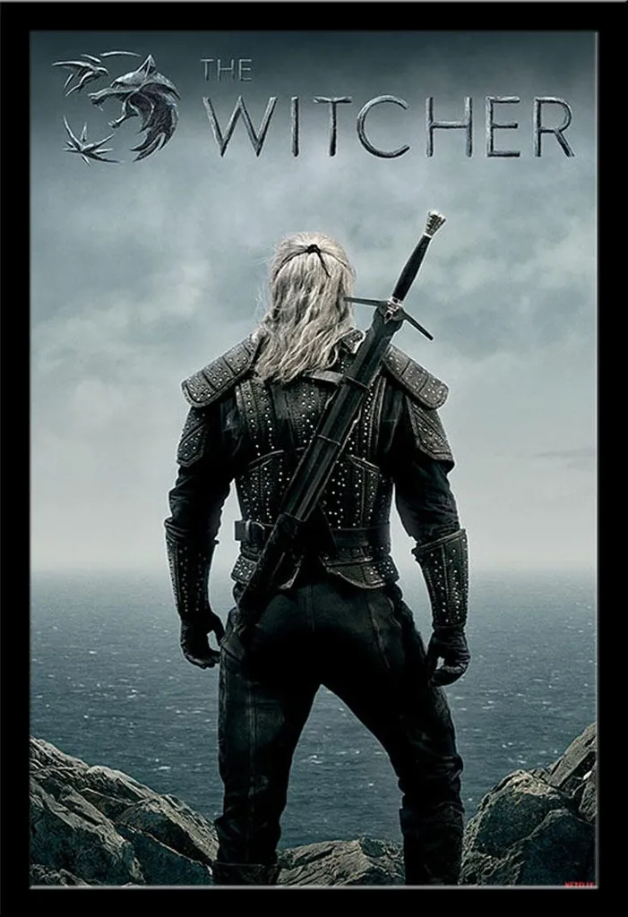 Déco Murale The Witcher Poster On the Precipice dans son Cadre Noir Pro