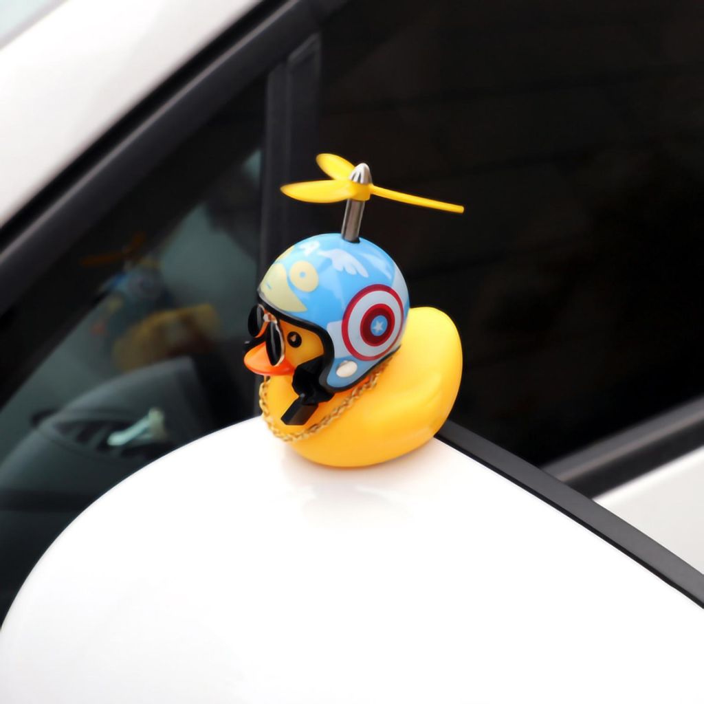 Auto-Enten-Spielzeug, coole gelbe Gummi-Dekoration, Ornamente für Armaturenbrett, Rückspiegel, Autos, Dach Nr. 2
