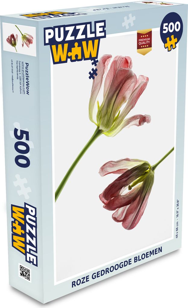 MuchoWow Puzzle 500 Teile Getrocknete Blumen - Rosa - Weiß - Denken - Spiel - Toy