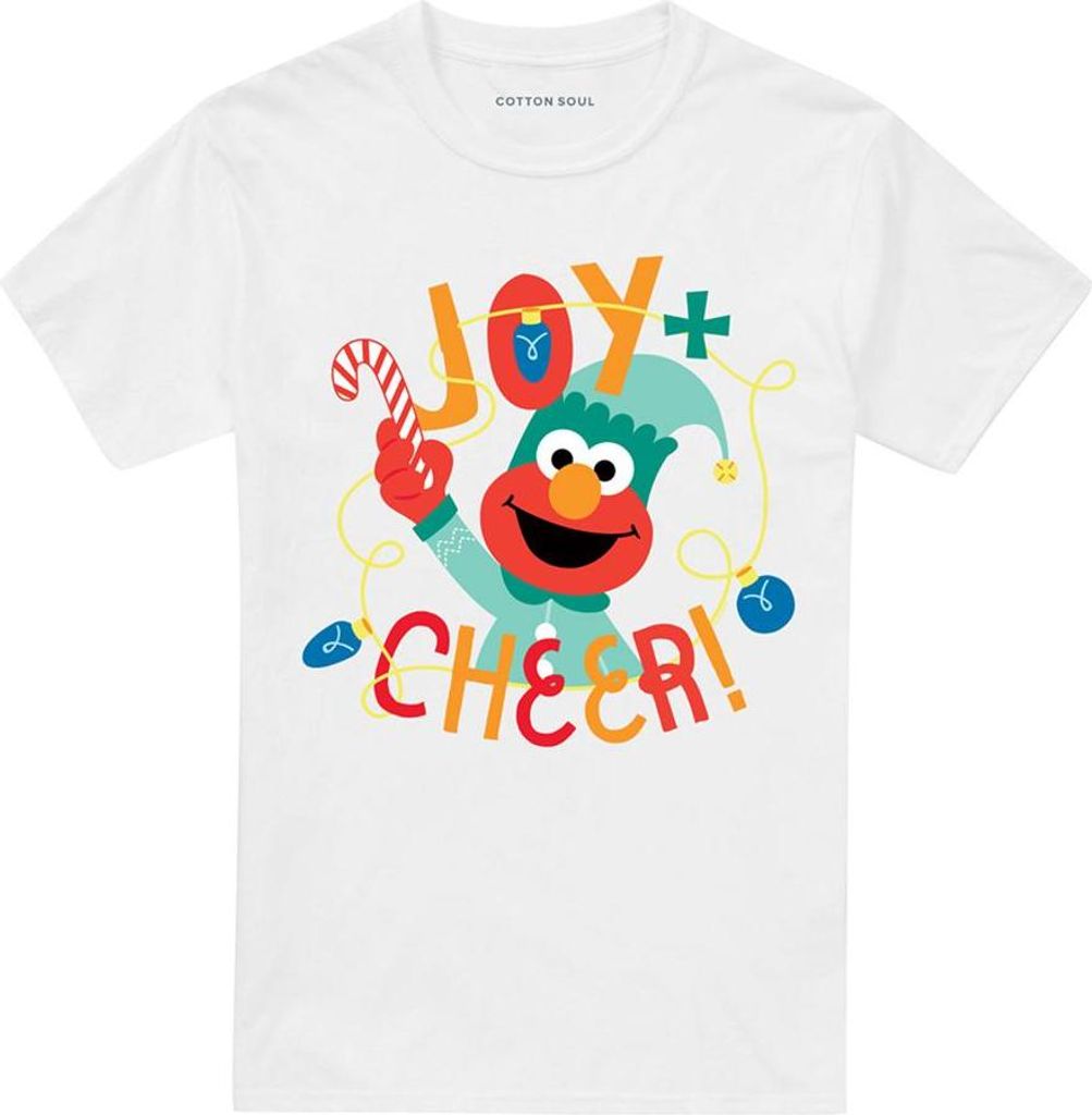 Sesame Street - "Joy And Cheer With" T-Shirt für Damen, weihnachtliches Design TV21789 (S) (Weiß)