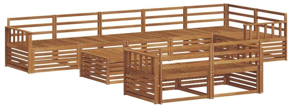 vidaXL Outdoor-Sofagarnitur 9 pcs Natur Massivholz Akazie