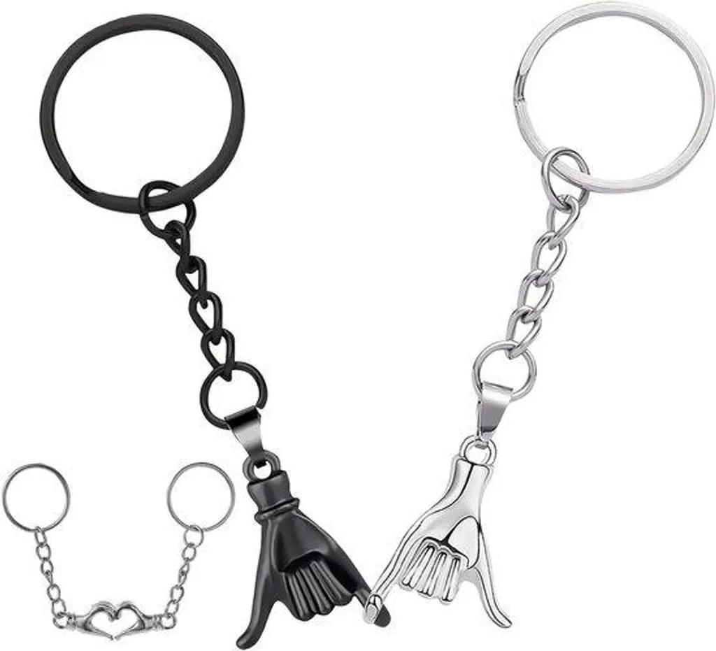 Porte-clés de couple en argent assortis pour ne plus perdre vos clés