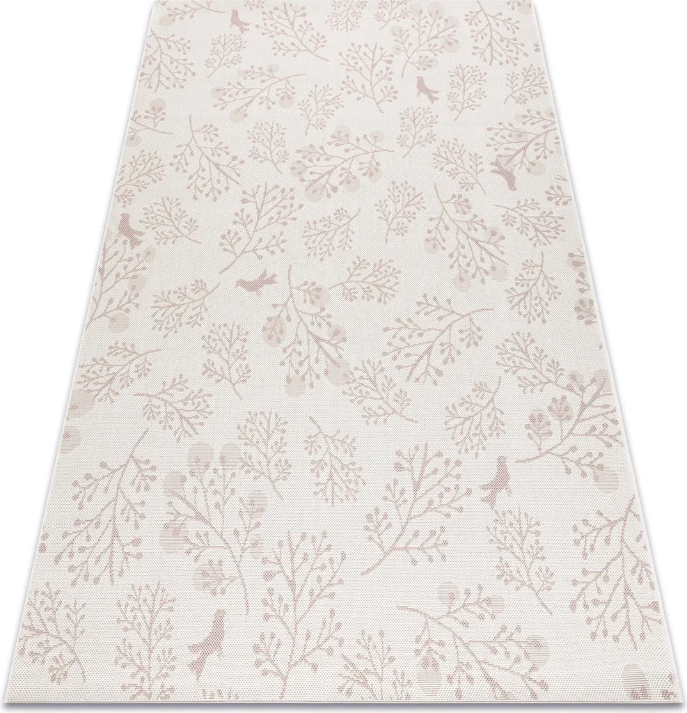 Tapis Sizal Flat 48774/526 Anti-taches et Facile à Nettoyer 200x290 Rose