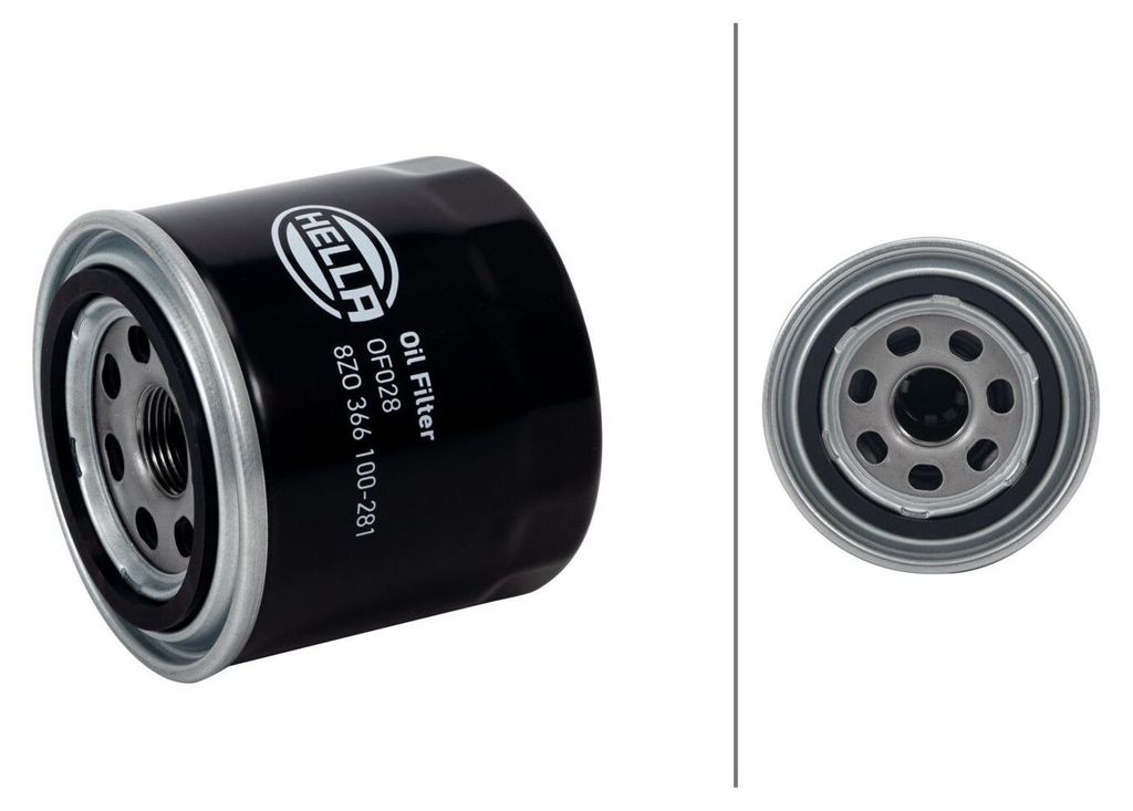 Ölfilter einfach anschraubbar Ø 80 mm HELLA für u.a. MITSUBISHI LANCER