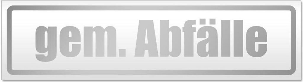 Kiwistar gem. Abfälle Magnetschild Schild magnetisch - 30cm Silber - Magnetfolie für Auto PKW Kfz