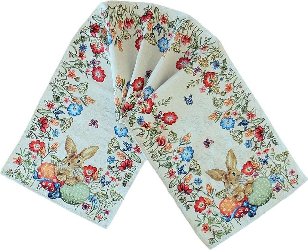 Tischläufer CLEA Osterhasen & Blumen Gobelin Polyester 35 x Produktbild 