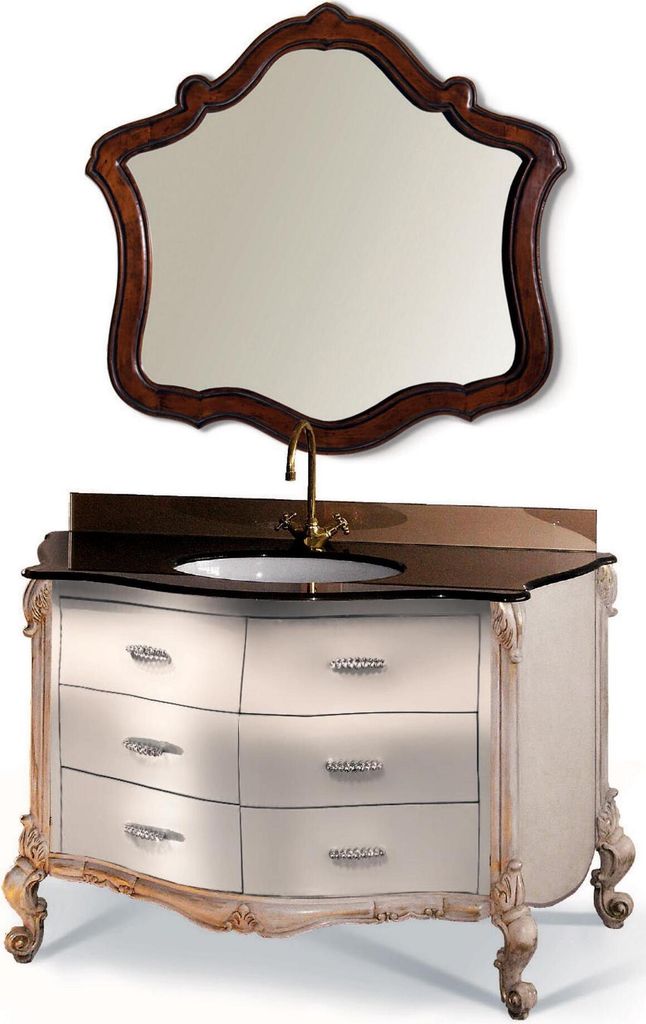 Design Bad Badezimmer Möbel 2tlg. Set Garnitur Schrank Waschbecken Beleuchtung