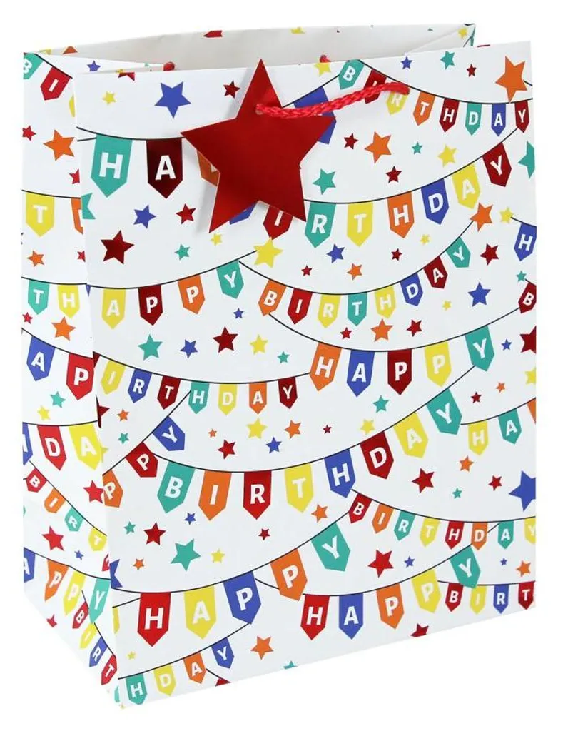 Clairefontaine 33913-3C Petit Sac Cadeau Happy Birthday Papier Glacé