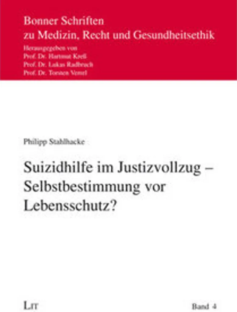 Livre de Droit : Assistance au suicide et protection de la vie en prison