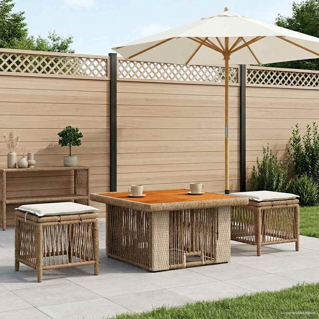 Maison Exclusive - Garten Essgruppe mit Kissen 3 pcs Beige und Creme Poly-Rattan