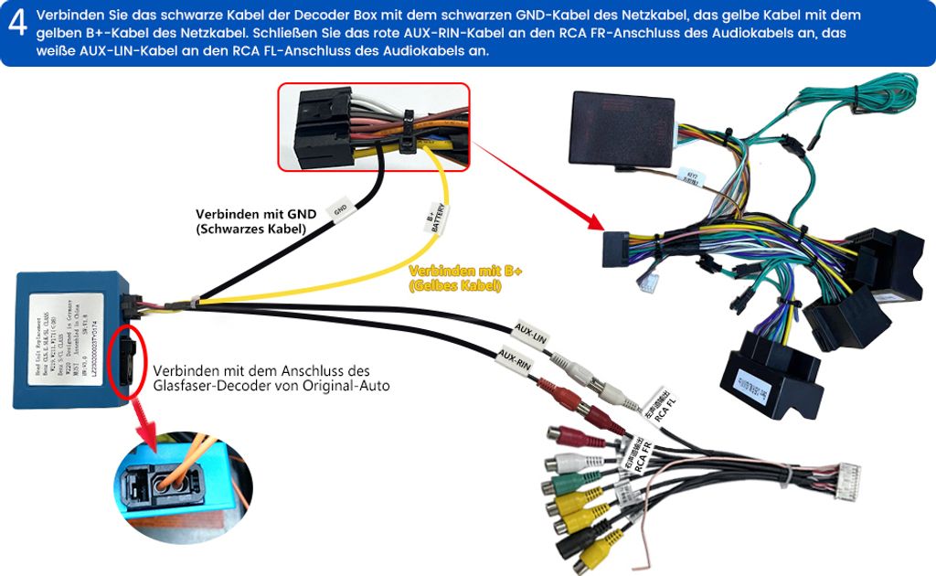 thumbnail image 2 of Fiber Optic Decoder Box Adapter For Mercedes Benz ELS Systems – W221 W211 ML GL 2 of 6