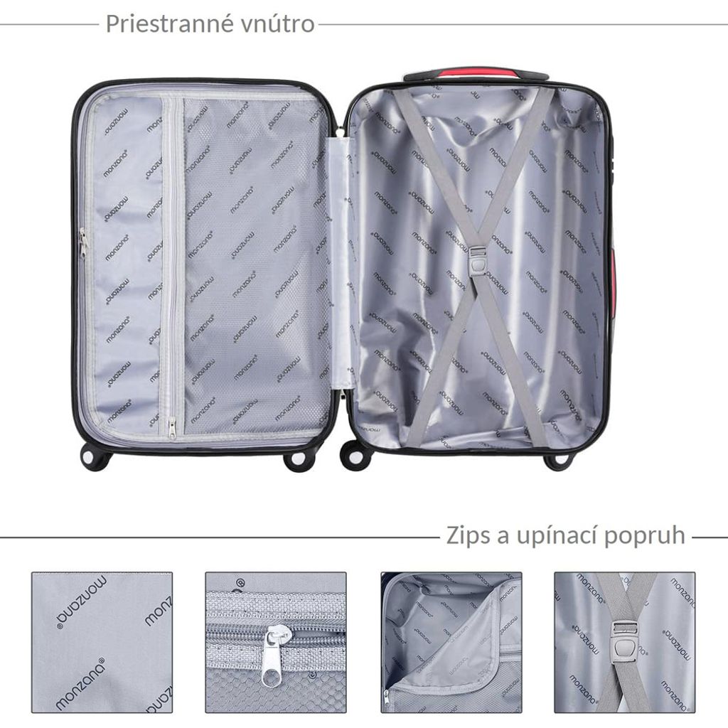 MONZANA® Koffer Handgepäck ABS HardCase Gehäuse gummierte Produktbild 17