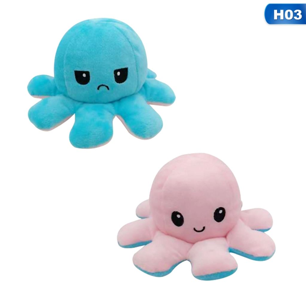 Octopus Oktopus Krake Plüschtier Doppelseitiges Stimmung Mood Kuscheltier Neu 