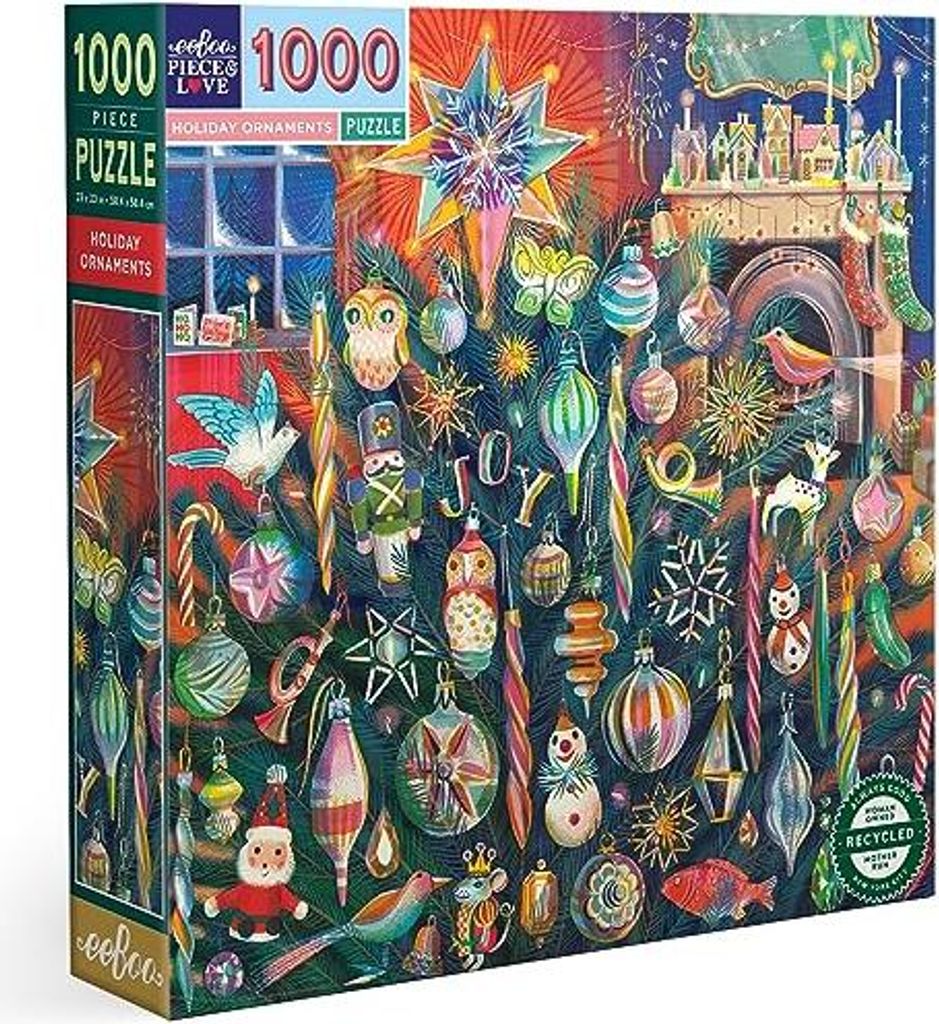 eeBoo Puzzle Holiday Ornaments 1000 Teile Weihnachtsmotiv Puzzle