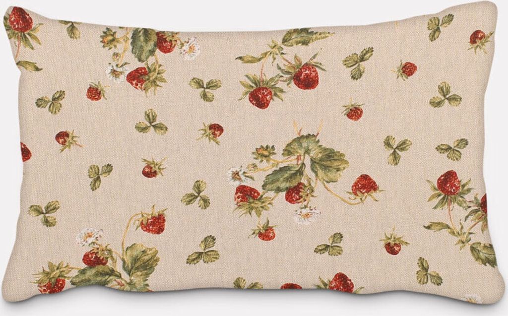 SCHÖNER LEBEN. Kissenhülle Strawberrys Growing Erdbeeren natur rot g Größe 30x50cm (HxB) 30x50cm (HxB) Größe