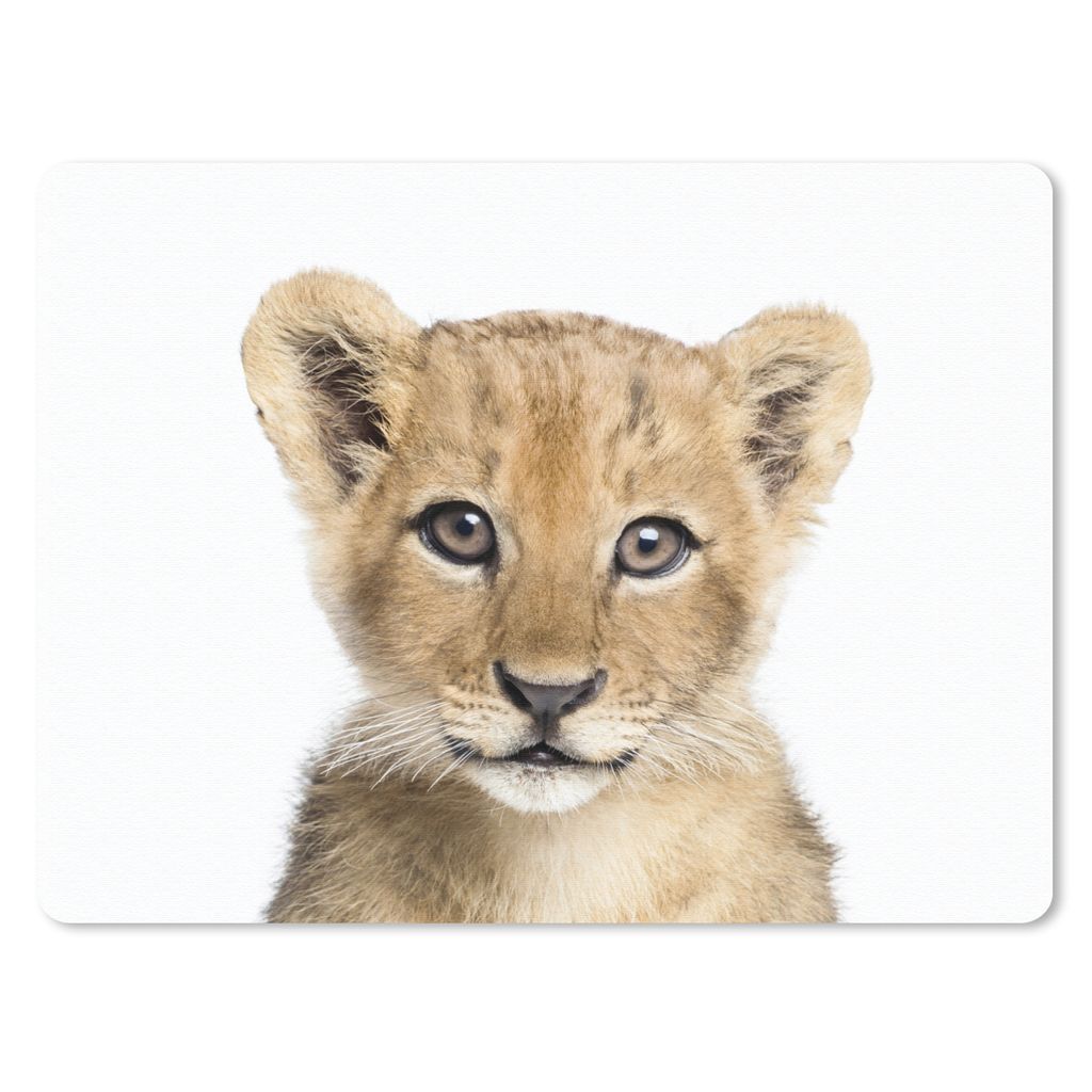 MuchoWow Mauspad Mousepad Löwe - Tiere - Natur - Weiß 40x30 cm - Mousepads - Maus Mat - Pad - Mausunterlage - Anti Rutsch