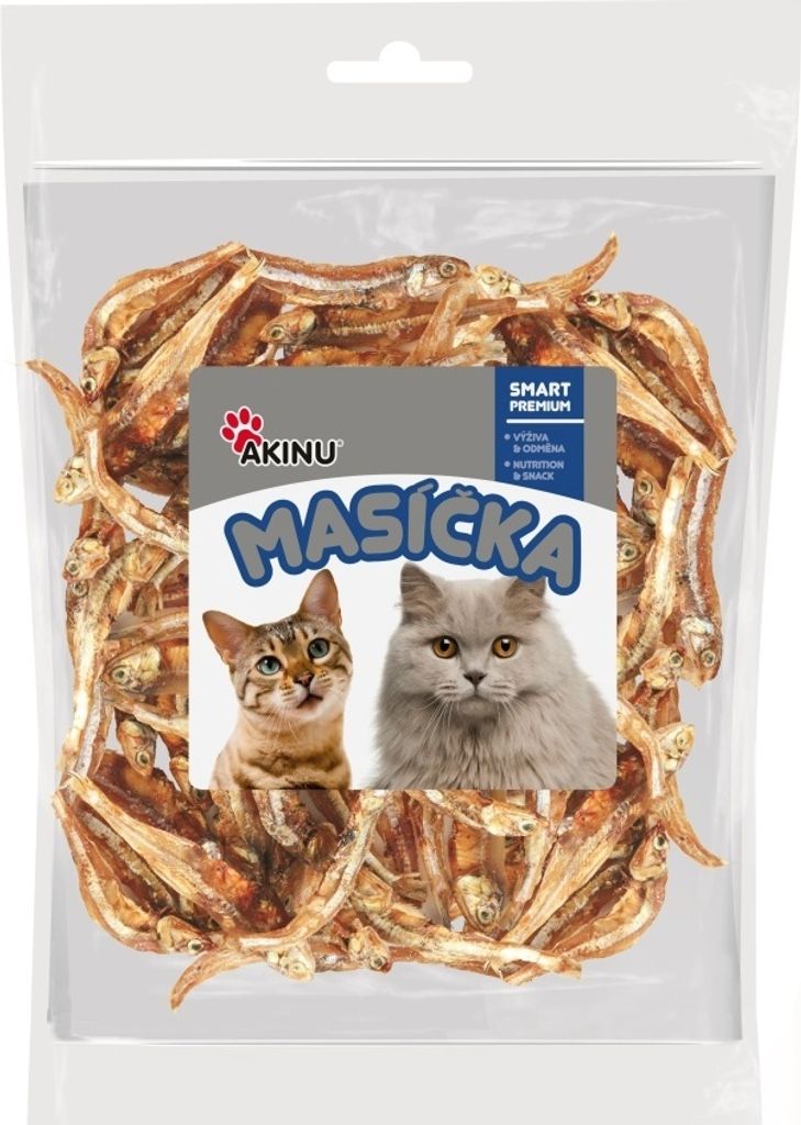 Akinu MASÍČKA Sušené rybičky pamlsek pro kočky 50 g Obrázek produktu 