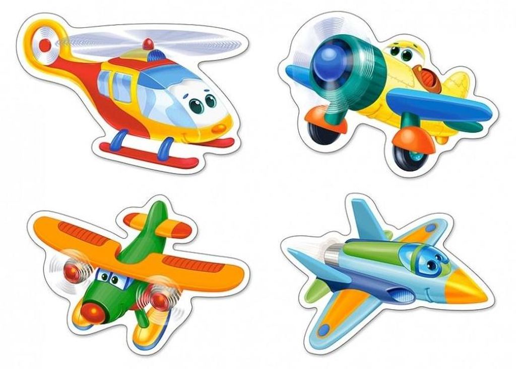 Castorland Funny Planes,4x Puzzle 3+4+6+9 Teile