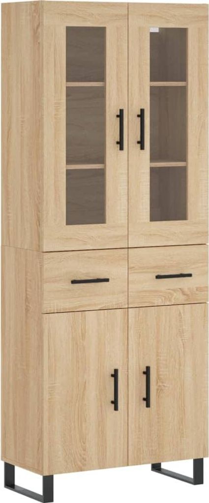 Highboard Sonoma-Eiche 69,5x34x180 cm Holzwerkstoff