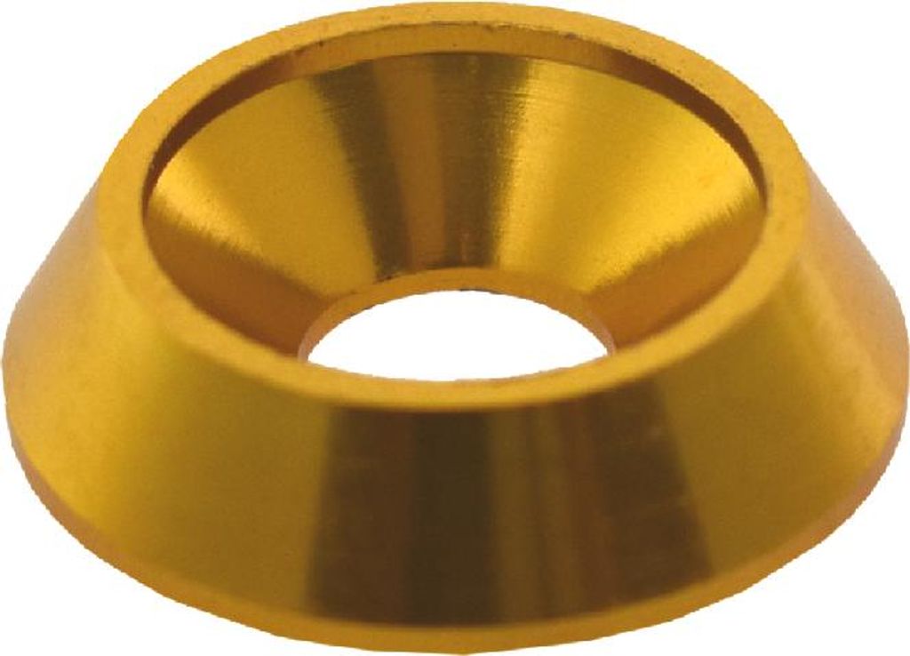 Unterlegscheibe für Senkkopfschraube, 18 x 6mm, Aluminium, eloxiert, Farbe:gold