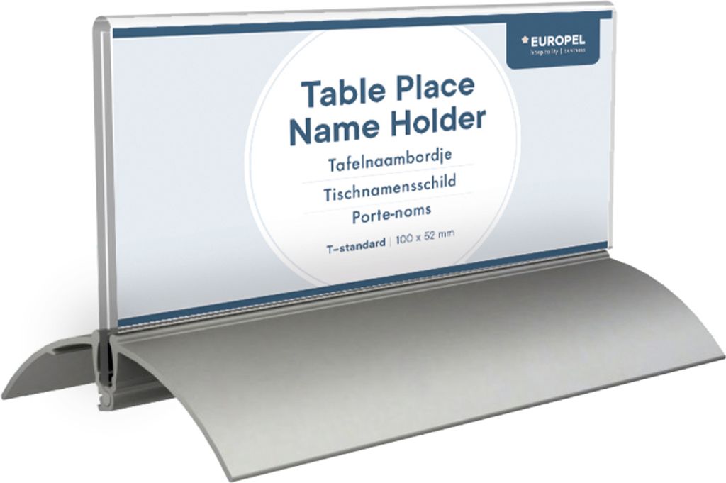 EUROPEL Tisch-Namenschild 61 x 210 mm Aluminiumsockel