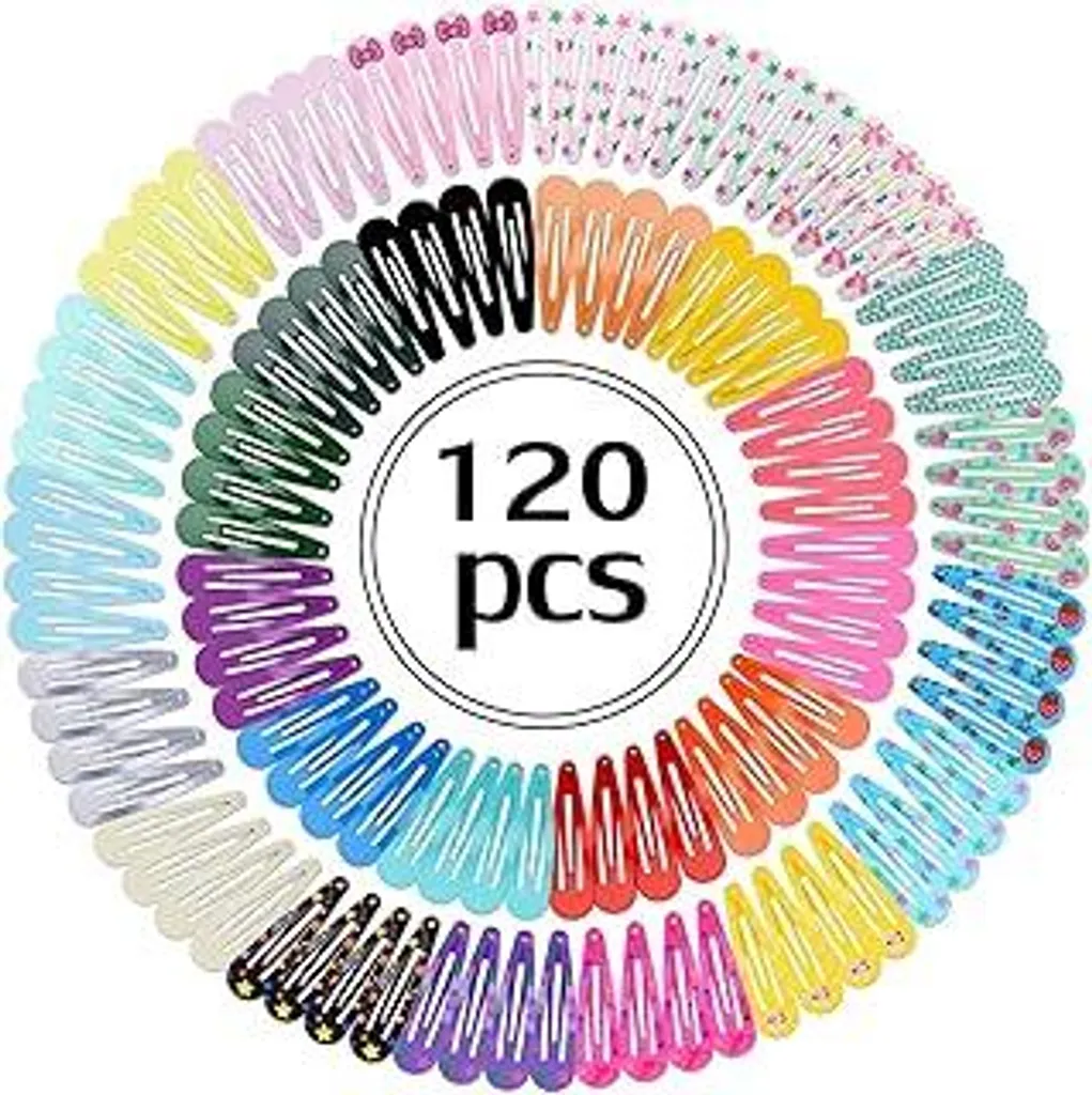 120 pezzi fermagli per capelli per bambine Fermagli in metallo per capelli Set di mollette colorate (30 colori dei cartoni animati con 4 pezzi ciascuno) Fermagli per capelli