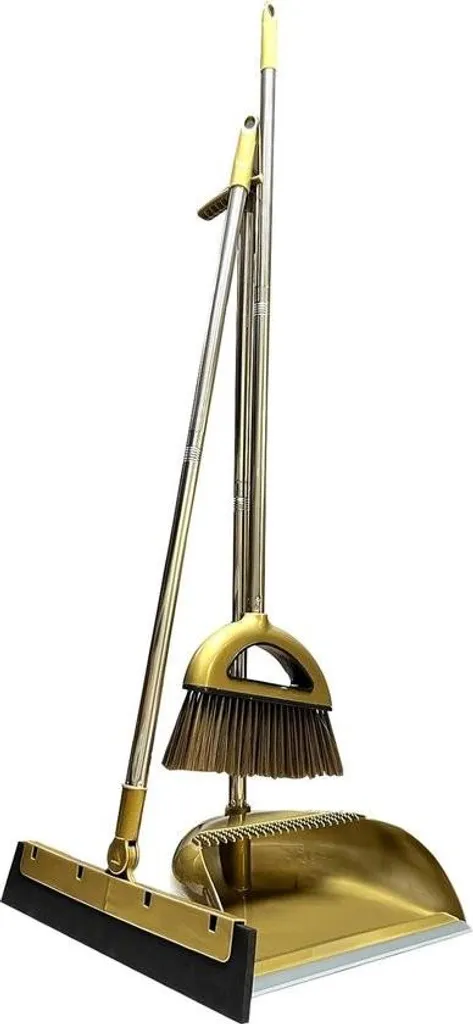 Balai sol dur en soie de porc et inox set de 3 couleurs noir argent or