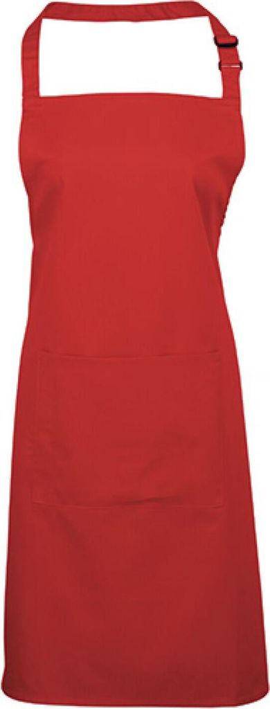 Premier Workwear PR154 | Colours Bib Apron With Pocket - 72 x 86 cm - Waschbar bis 60 - Farbe: Red (ca. Pantone 200) - Größe: 72 x 86 cm