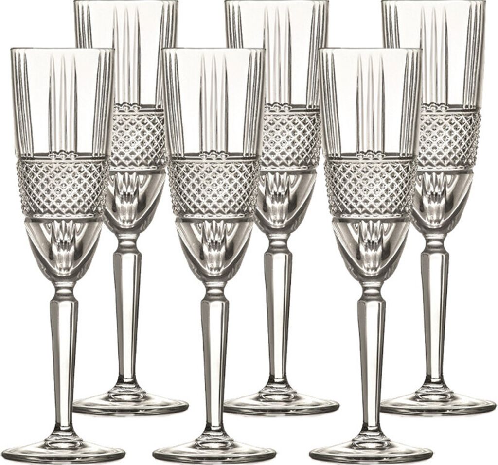 Sektglas Sektkelch Champagnerglas Brillante Retro Nostalgie 6er Set (190ml)