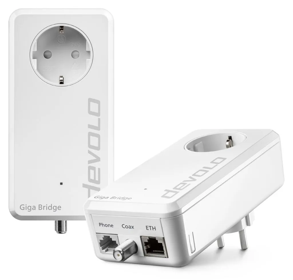 Adaptateur Pont Coaxial Giga Bridge Devolo 8860 pour Réseau Gigabit