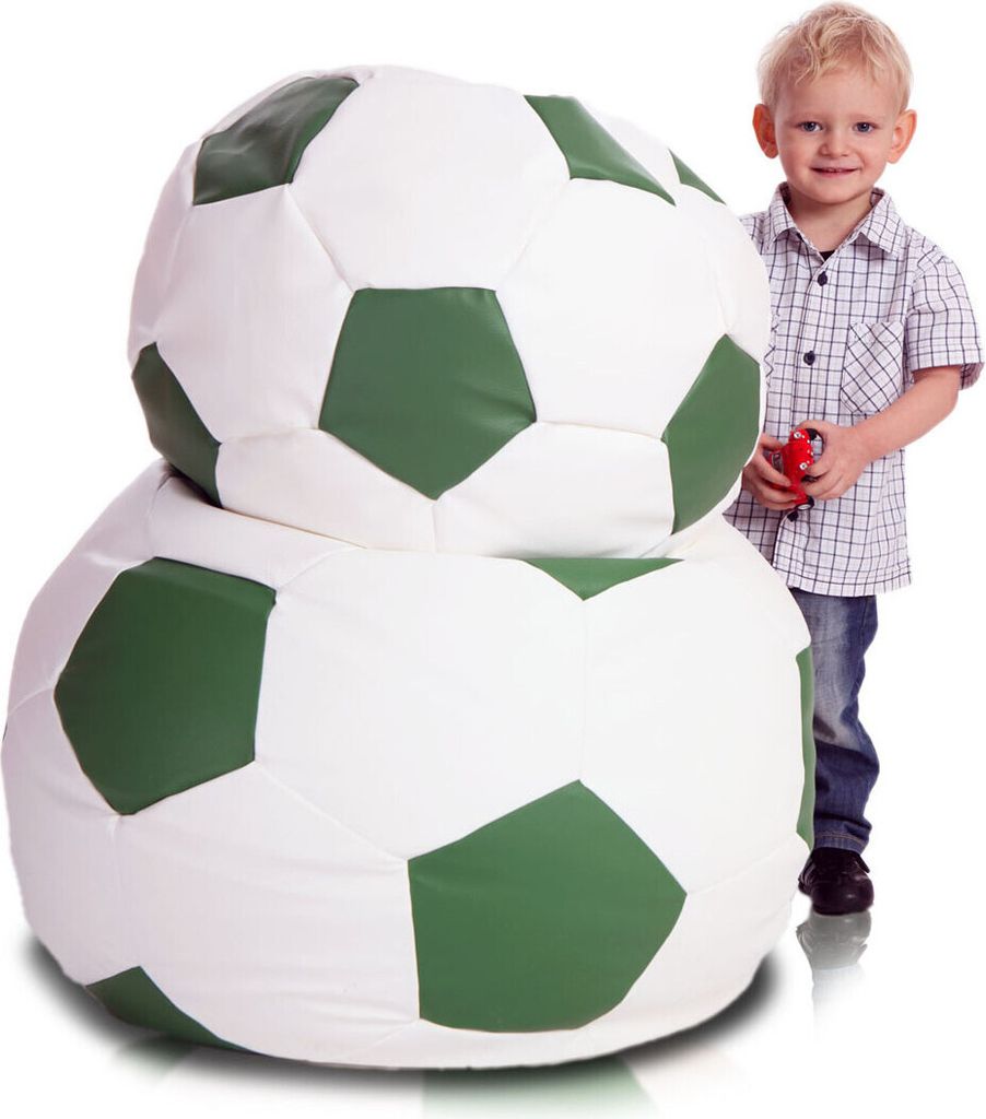 Ecopuf, vankúš na sedenie futbal M, farba: zelená Obrázok produktu 