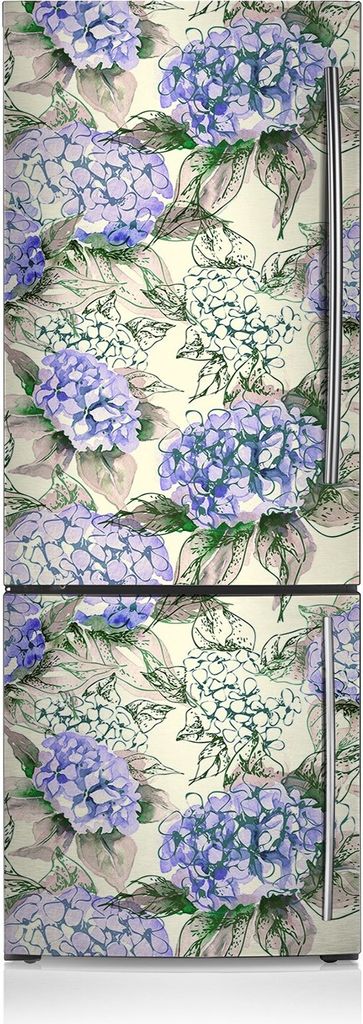 Kühlschrankmagne Kühlschrank Aufkleber Magnetfolie Dekoration 60x180 cm - Hortensie