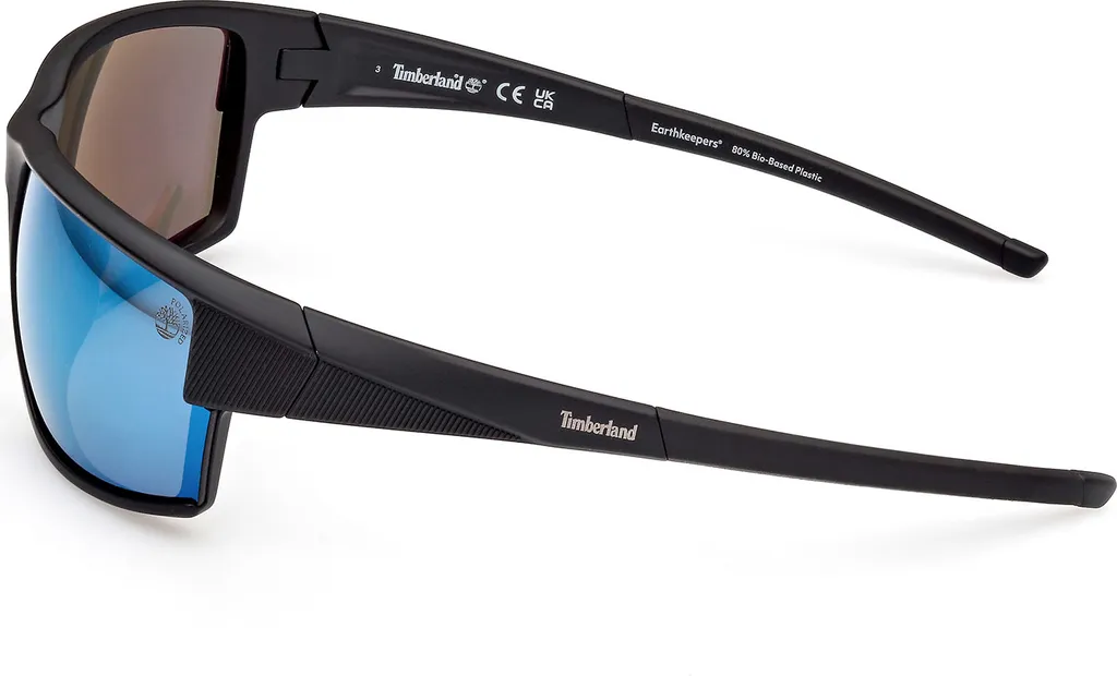 Timberland TB9308 02D Polarizzati: Occhiali Sportivi Nero Opaco Uomo - 4