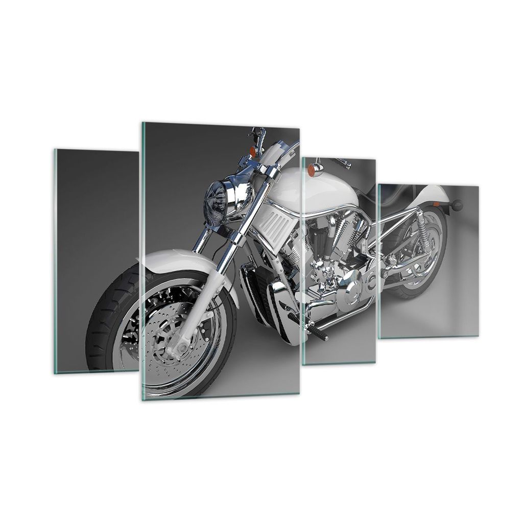 Bilder auf glas - Motorrad Geschwindigkeit Motor - 120x70cm - Glasbilder - Wandbilder - Kunstdruck - zum Aufhängen bereit - Wanddekoration aus Gla...