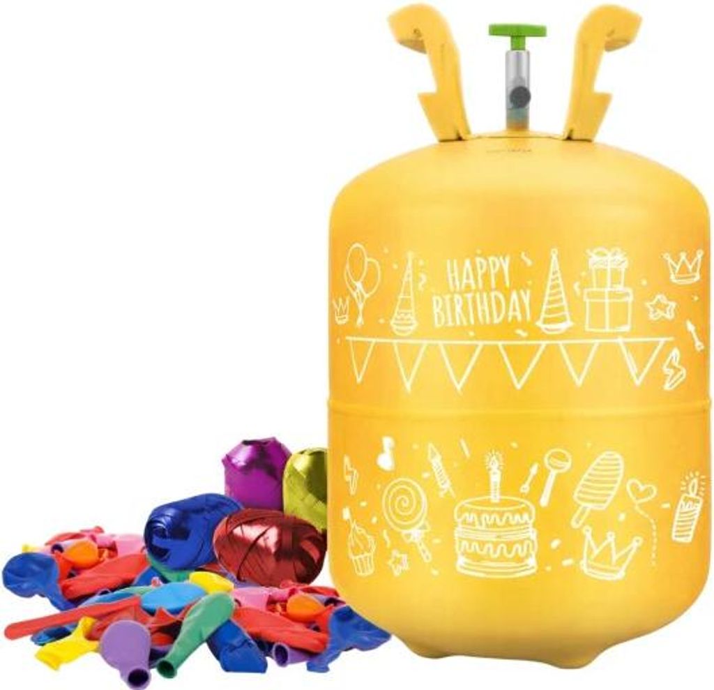 Ricokids Bombola ad elio 0,20 m3 con palloncini e nastro Immagine del prodotto 