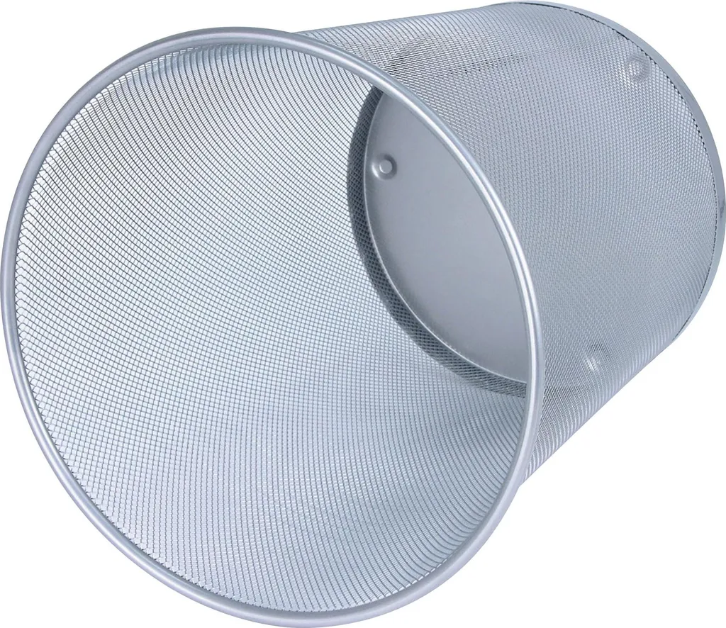 Cestino Metallo WEDO 18L Argento: Soluzione Durable per Postazioni Lavoro