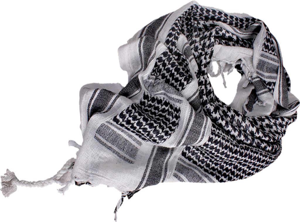 Mil-tec Arafat-Halstuch weiß-schwarz, 110 x 110cm Produktbild 