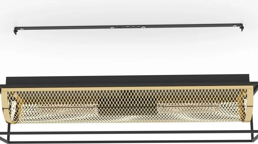Plafonnier de Salon Eglo Nohales Noir Laiton pour Éclairage Design E27