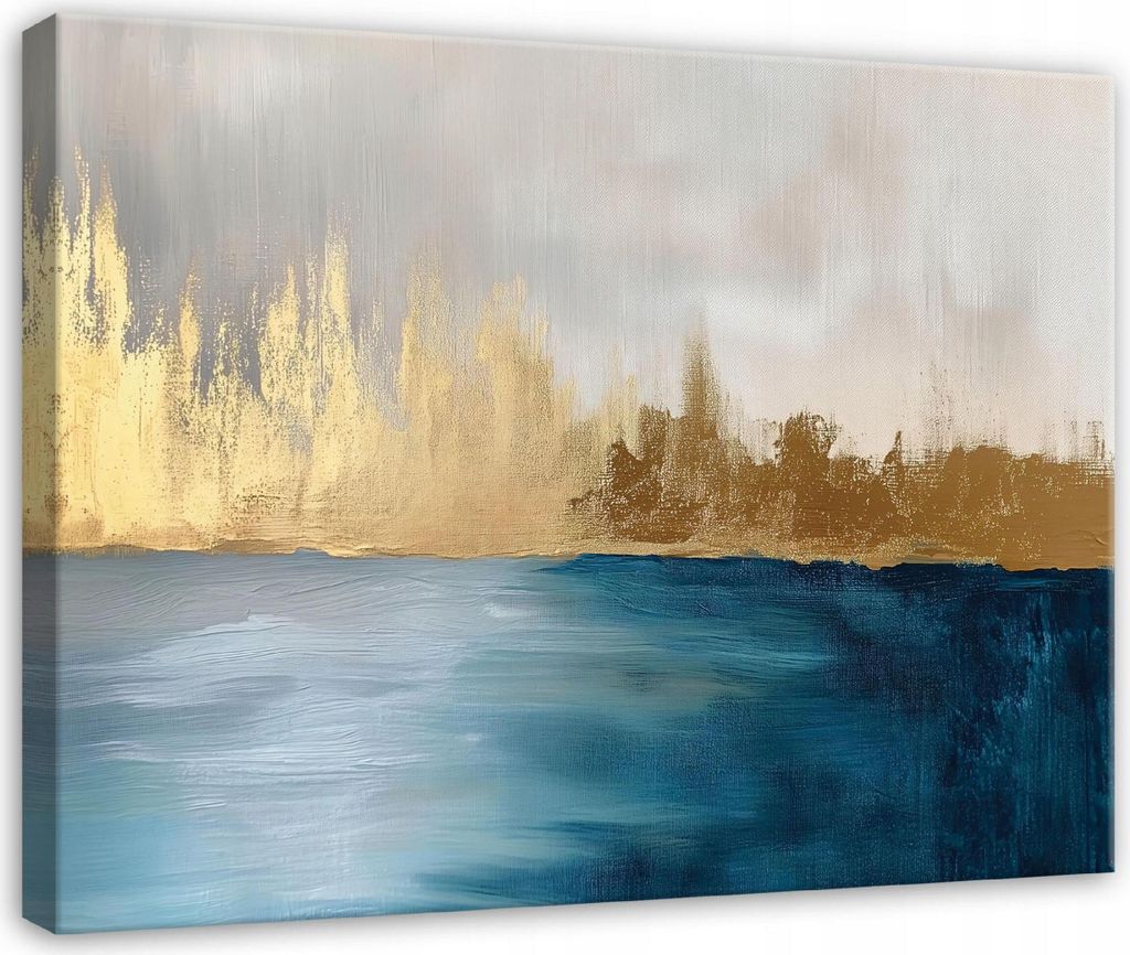 Leinwandbild - Wandbild Wohnzimmer Schlafzimmer - 120x80 cm - Leinwandbilder - Wandbilder XXL - Wanddekoration - Bilder Abstrakt Gold Grau