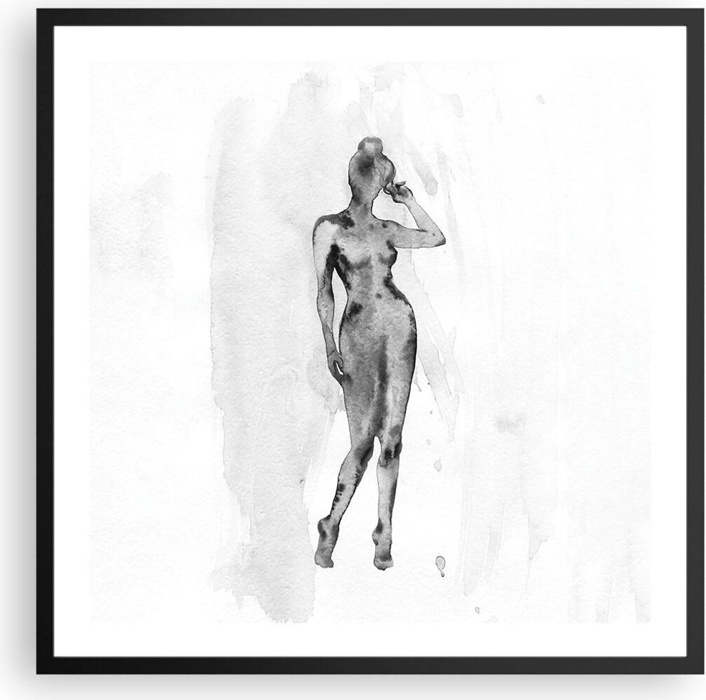 Gerahmtes Poster - Schwarzer Rahmen - Nacktheit Frau Körper - 60x60 cm - Wand Bild - Wanddeko - Wandbilder - Kunstposter - Wandposter - Bilderrahm...