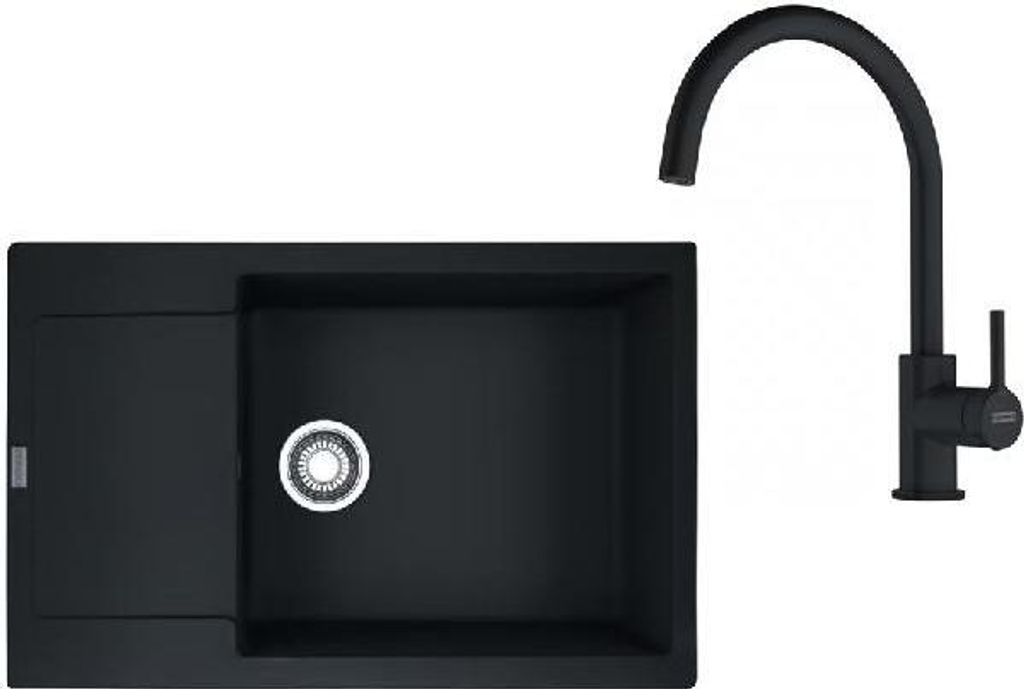 Franke Sets - Küchenset G277MČ, Fragranitspüle MRG 611-78 BB und Armatur FC 6018.901, schwarz matt 114.0700.797