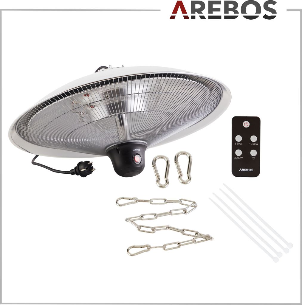 AREBOS promiennik sufitowy 2000 W + pilot, 3 poziomy Zdjęcie produktu 4