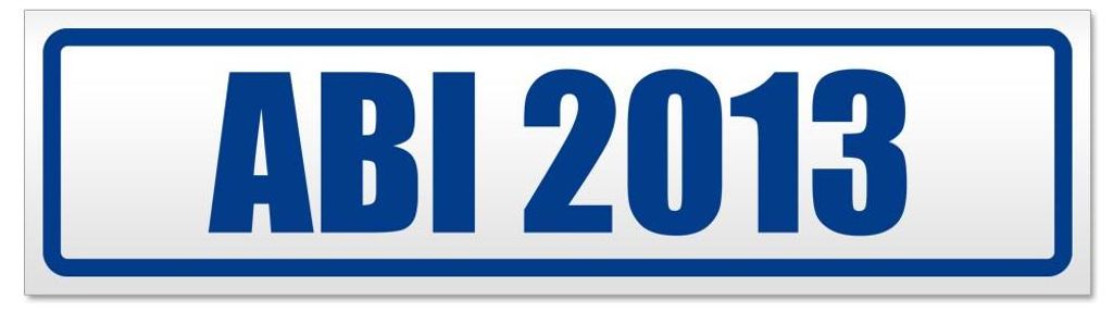 Kiwistar - Autoaufkleber - Verkehrsblau - 20 x 5,3 cm - Abi Motiv 2013 - Hinweis Aufkleber Sticker für Auto, Kfz, Fahrrad, PKW, LKW