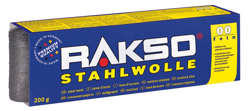 Rakso staalwol, fijnheid 00, 200 gram, merk Rakso Productafbeelding 