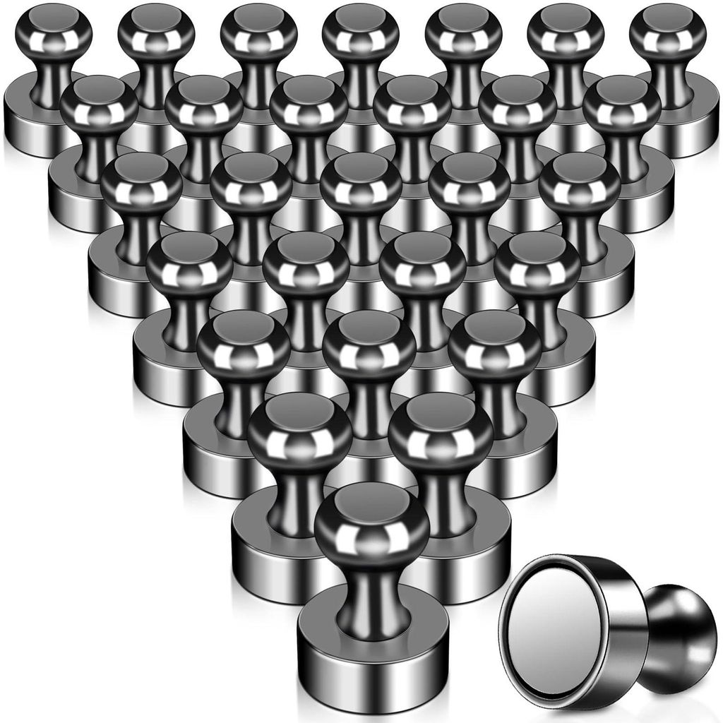 Starke Magnete, 28 Stück schwarze Neodym-Magnete, extra stark, Mini-Magnete für Kühlschrank, Magnettafel, Kegelmagnete, Pinnwand, kleine Magnete...