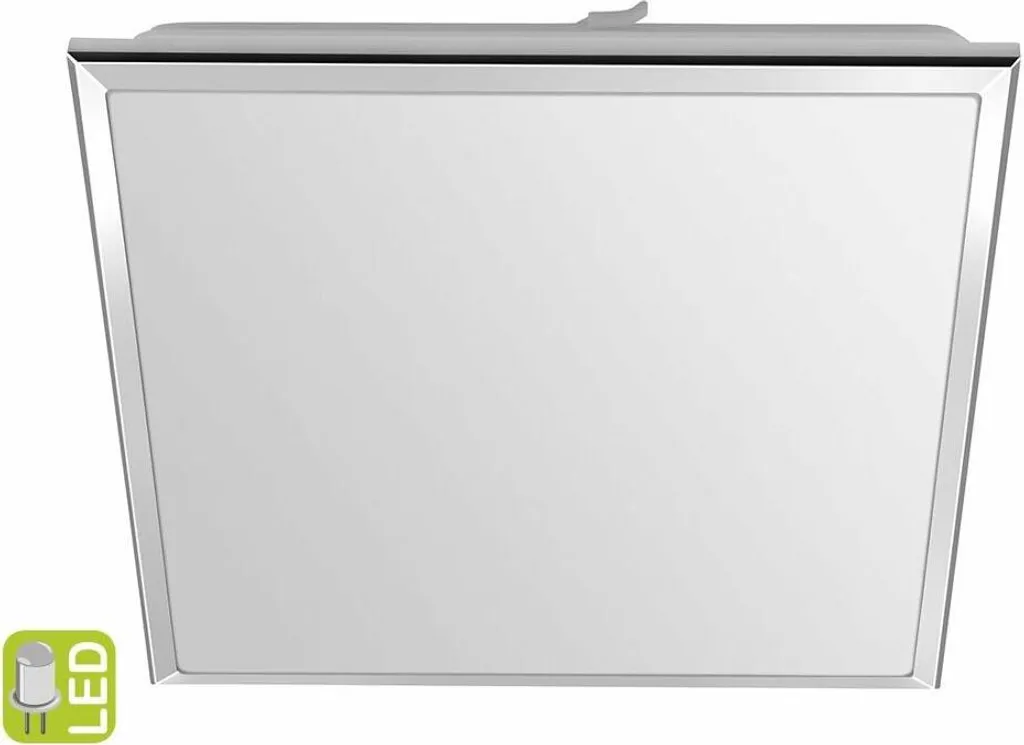 Plafonnier LED SILVER 10W 230V 28x28cm blanc froid chrome moderne