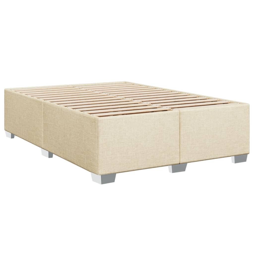 Möbel Bettgestell - Doppelbett - ohne Matratze Creme 160x200 cm Stoff - Polsterbett Klassische Betten CLORIS9536766