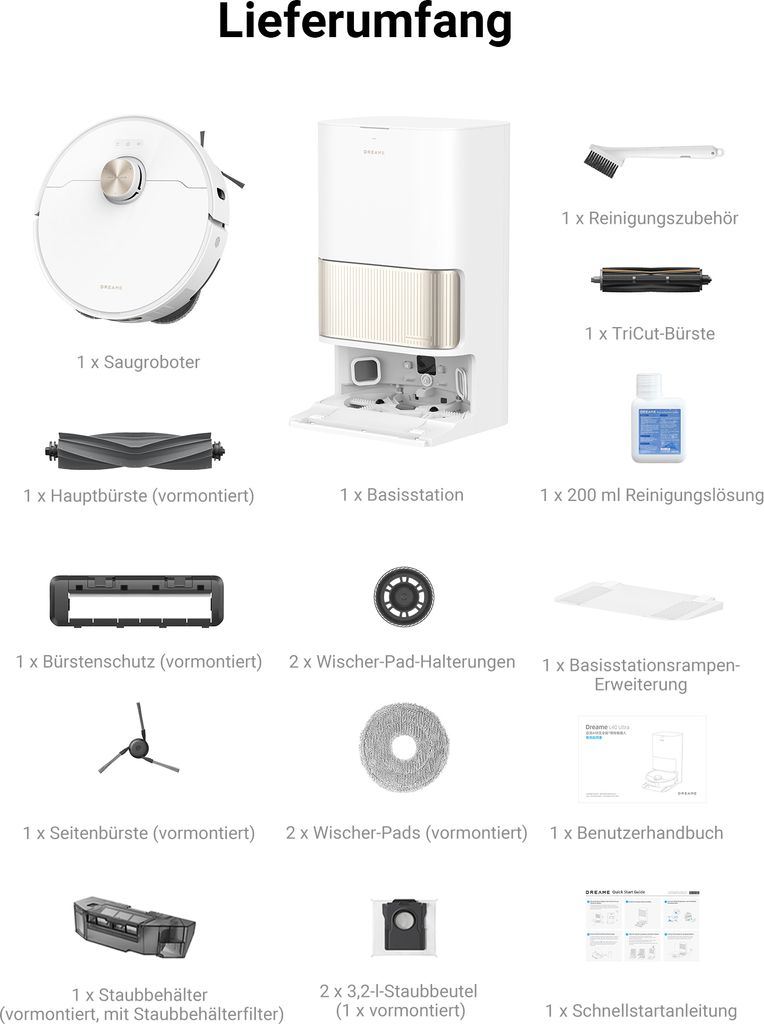 DREAME L40 Ultra Saugroboter mit Wischfunktion und Hebarem Produktbild 10